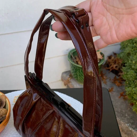 Vintage Ruth Saltz Leather Satchel Purse - Picture 6 of 12